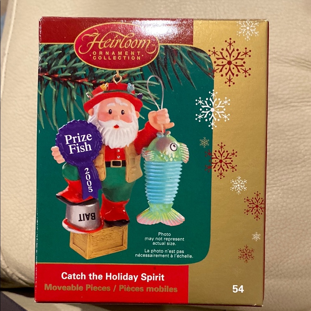 Carlton Cards Ornament Collection Santa with Fish Ornament